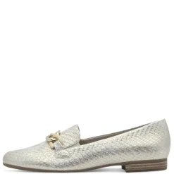 Women Jana Mena Link Detail Slip On Loafer - Gold Metallic