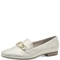 Women Jana Mena Link Detail Slip On Loafer - Gold Metallic