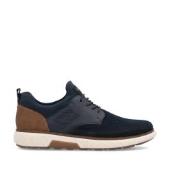 Rieker Men Mesh Front Slip On Shoe - Navy Tan