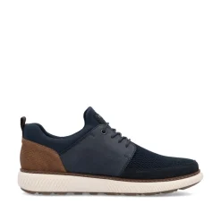 Rieker Men Mesh Front Slip On Shoe - Navy Tan