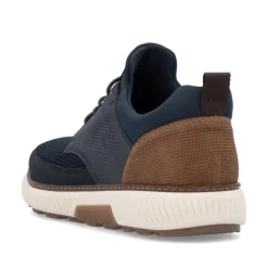 Rieker Men Mesh Front Slip On Shoe - Navy Tan