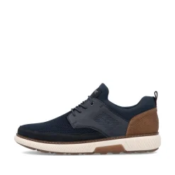 Rieker Men Mesh Front Slip On Shoe - Navy Tan