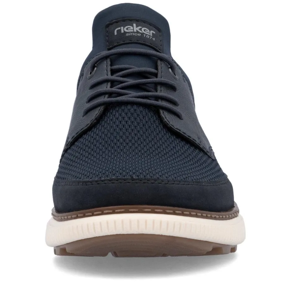 Rieker Men Mesh Front Slip On Shoe - Navy Tan