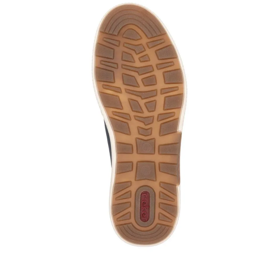 Rieker Men Mesh Front Slip On Shoe - Navy Tan