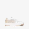 Women NeroGiardini Mesh Platform Laced Trainer - White Gold