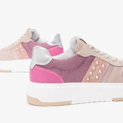 Women NeroGiardini Mesh Platform Laced Trainer - Pink Combi