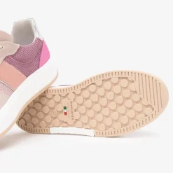 Women NeroGiardini Mesh Platform Laced Trainer - Pink Combi