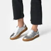 Women Paul Green Metallic Gumsole Trainer - Silver Leather