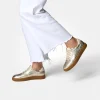 Women Paul Green Metallic Gumsole Trainer - Gold Leather