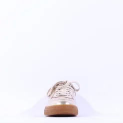 Women Paul Green Metallic Gumsole Trainer - Gold Leather