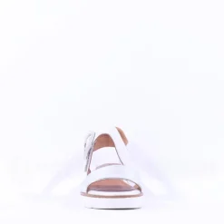Women Tamaris Michi Wedge Ring Buckle Sandal - White Silver