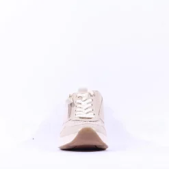 Women Tamaris Milana Laced Wedge Trainer - White Silver