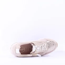 Women Tamaris Milana Laced Wedge Trainer - White Silver