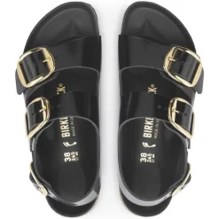 Women Birkenstock Milano Big Buckle High Shine - High Shine Black