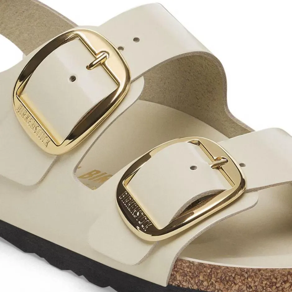 Women Birkenstock Milano Big Buckle High Shine - High Shine Ecru