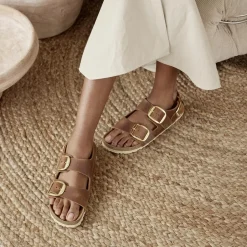 Women Birkenstock Milano Big Buckle Oiled - Cognac Leather