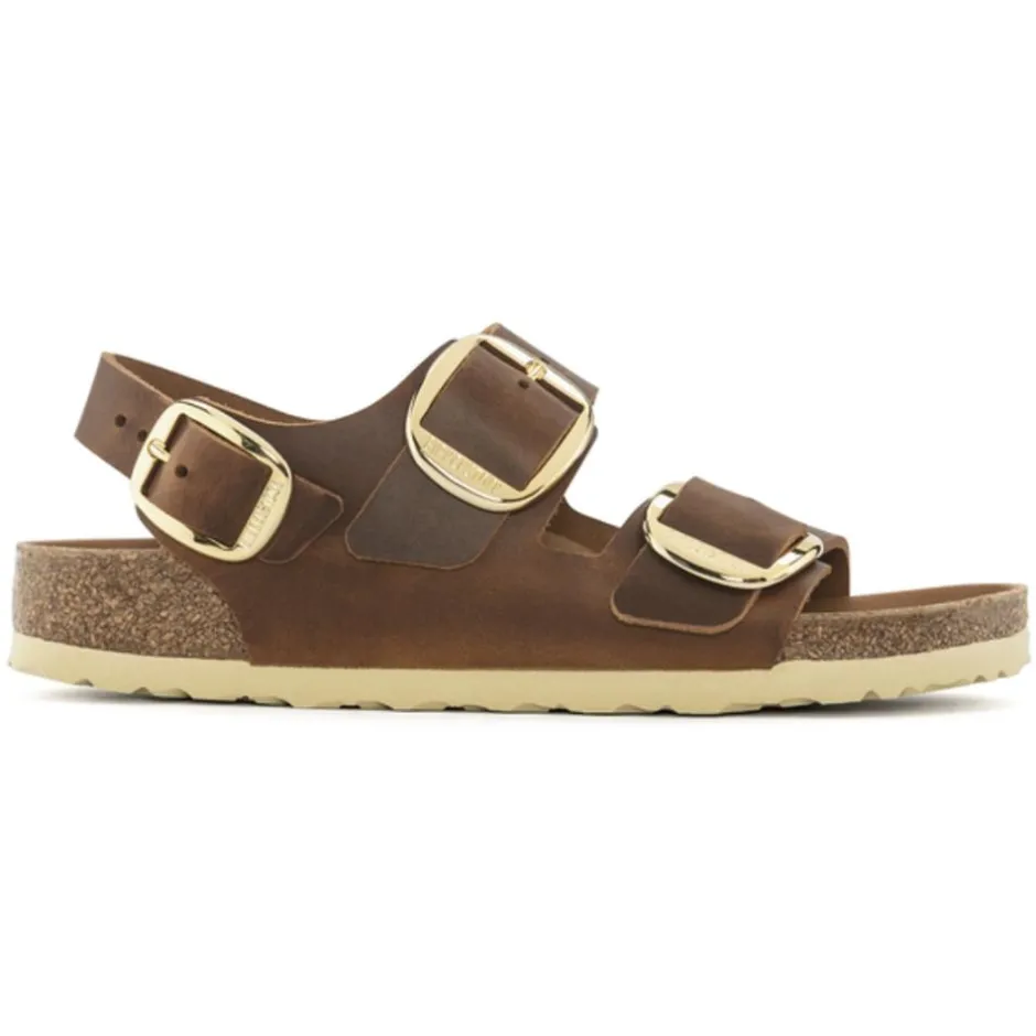 Women Birkenstock Milano Big Buckle Oiled - Cognac Leather