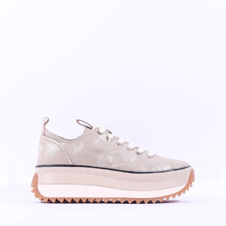 Women Tamaris Milena Platform Cleated Trainer - Gold Combination