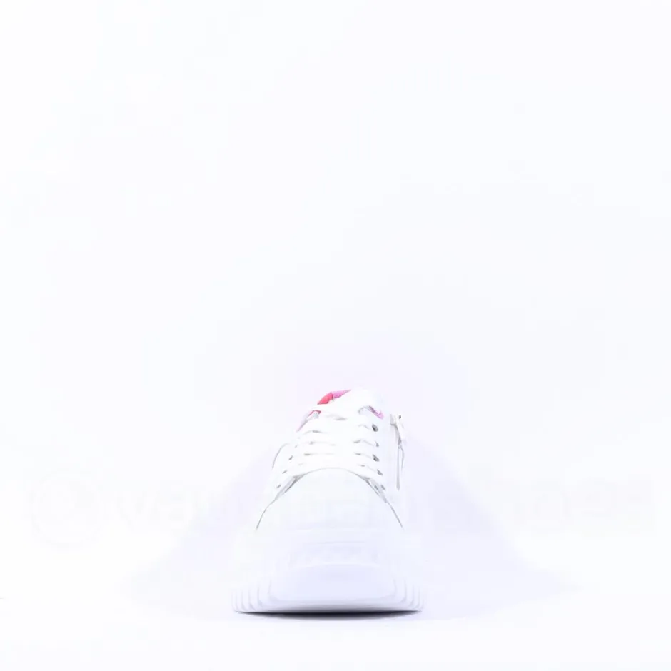 Women Ara Monaco Internal Zip Platform Trainer - White Pink