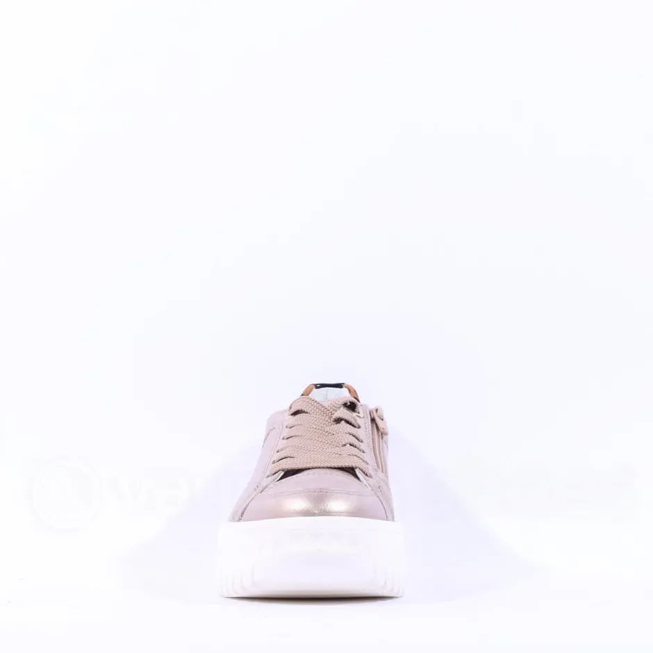 Women Ara Monaco Internal Zip Platform Trainer - Metallic Leopard