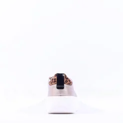 Women Ara Monaco Internal Zip Platform Trainer - Metallic Leopard
