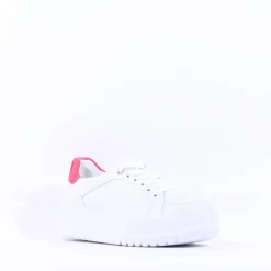 Women Ara Monaco Internal Zip Platform Trainer - White Pink