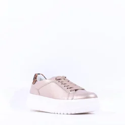 Women Ara Monaco Internal Zip Platform Trainer - Metallic Leopard