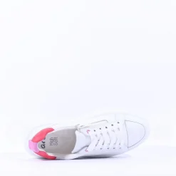 Women Ara Monaco Internal Zip Platform Trainer - White Pink
