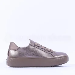 Women Ara Monaco Platform Laced Trainer - Gun Metal