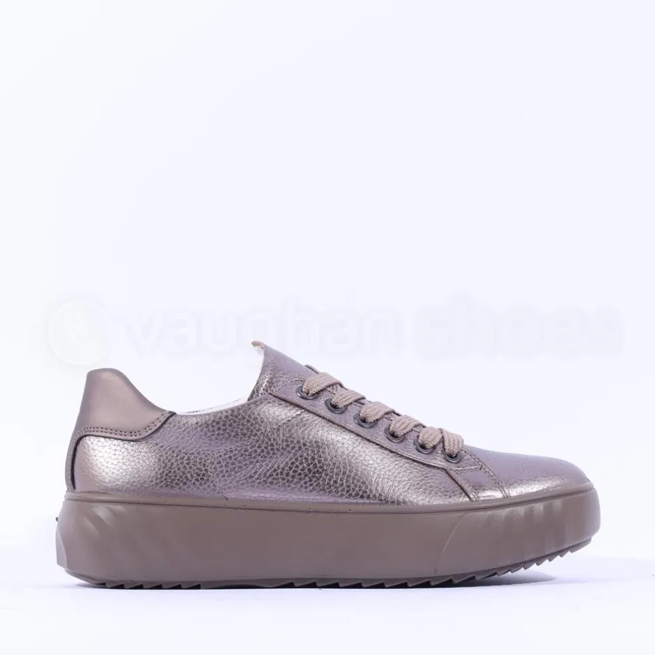 Women Ara Monaco Platform Laced Trainer - Gun Metal
