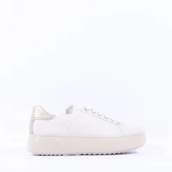 Women Ara Monaco Platform Laced Trainer - Cream Gold