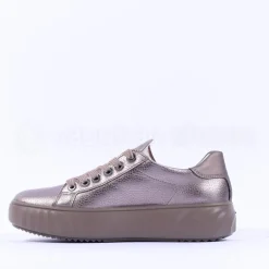 Women Ara Monaco Platform Laced Trainer - Gun Metal