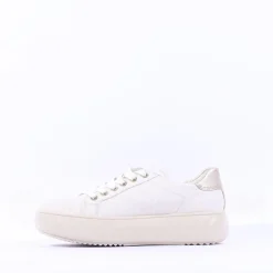 Women Ara Monaco Platform Laced Trainer - Cream Gold