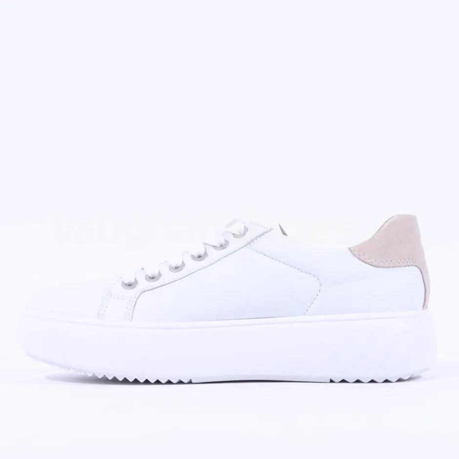 Women Ara Monaco Platform Laced Trainer - White Sand