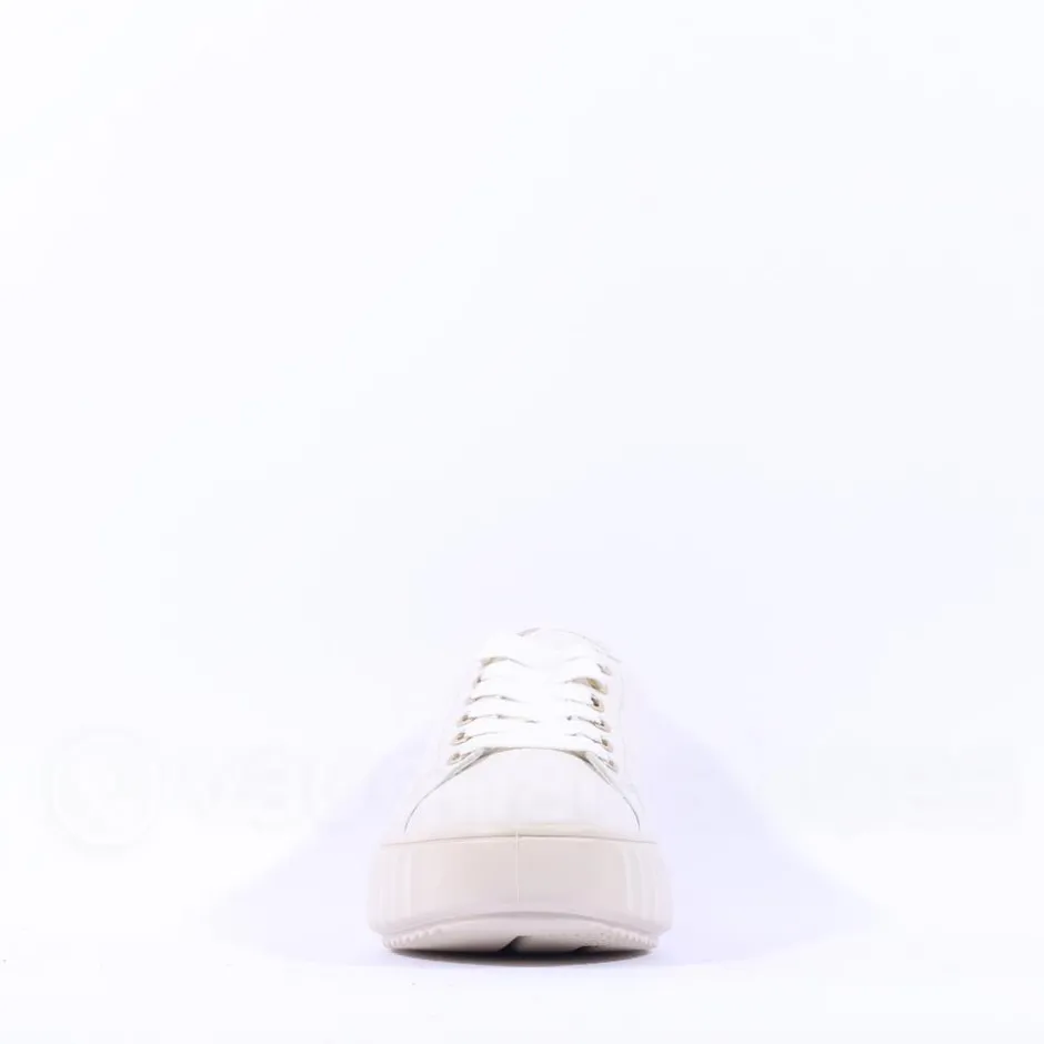 Women Ara Monaco Platform Laced Trainer - Cream Gold