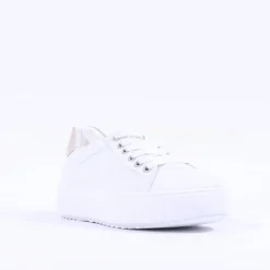 Women Ara Monaco Platform Laced Trainer - White Sand
