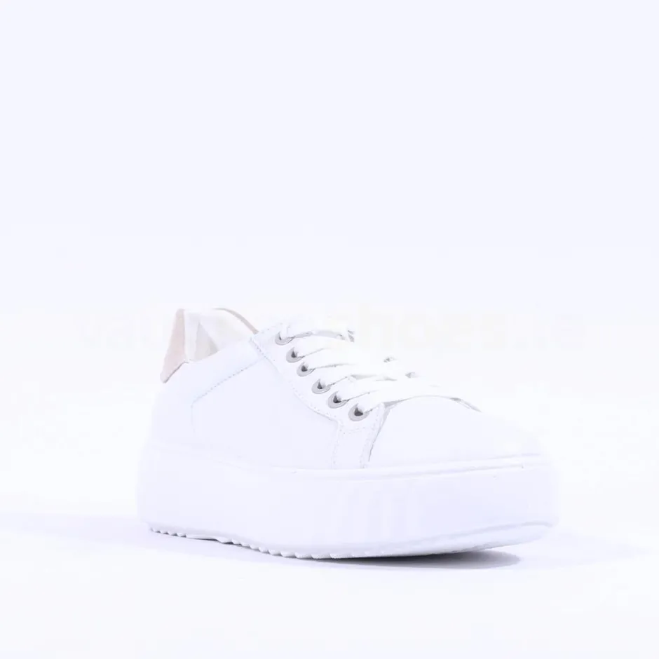 Women Ara Monaco Platform Laced Trainer - White Sand