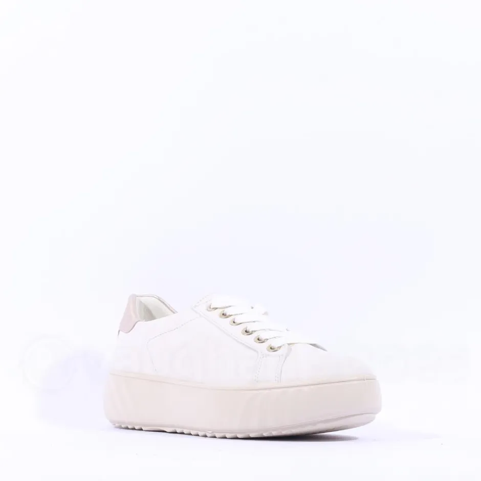 Women Ara Monaco Platform Laced Trainer - Cream Gold
