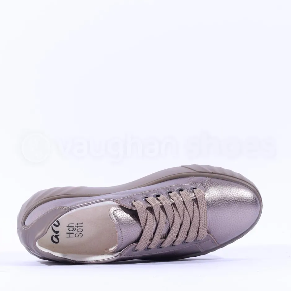 Women Ara Monaco Platform Laced Trainer - Gun Metal