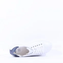 Women Ara Monaco Platform Laced Trainer - White Navy