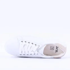 Women Ara Monaco Platform Laced Trainer - White Sand