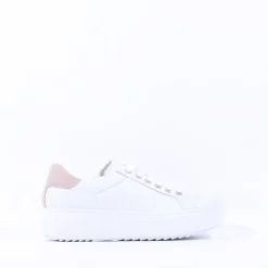 Women Ara Monaco Platform Laced Trainer - White Sand