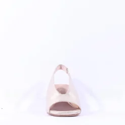 Women Unisa Mondy Block Heel Slingback Peeptoe - Gold Leather