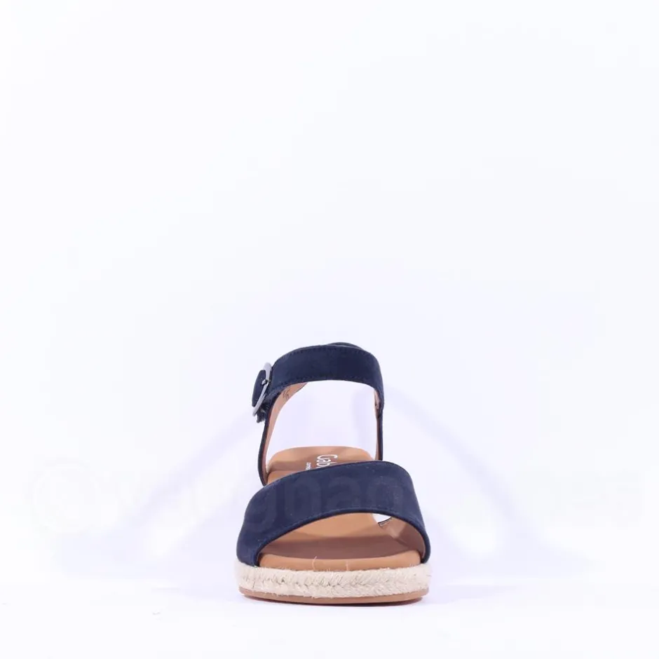 Women Gabor Monica Espadrille Wedge Sandal - Dark Navy Suede