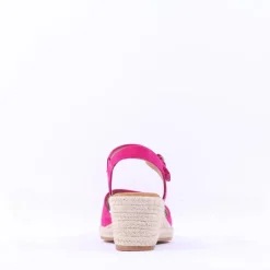 Women Gabor Monica Espadrille Wedge Sandal - Pink Suede