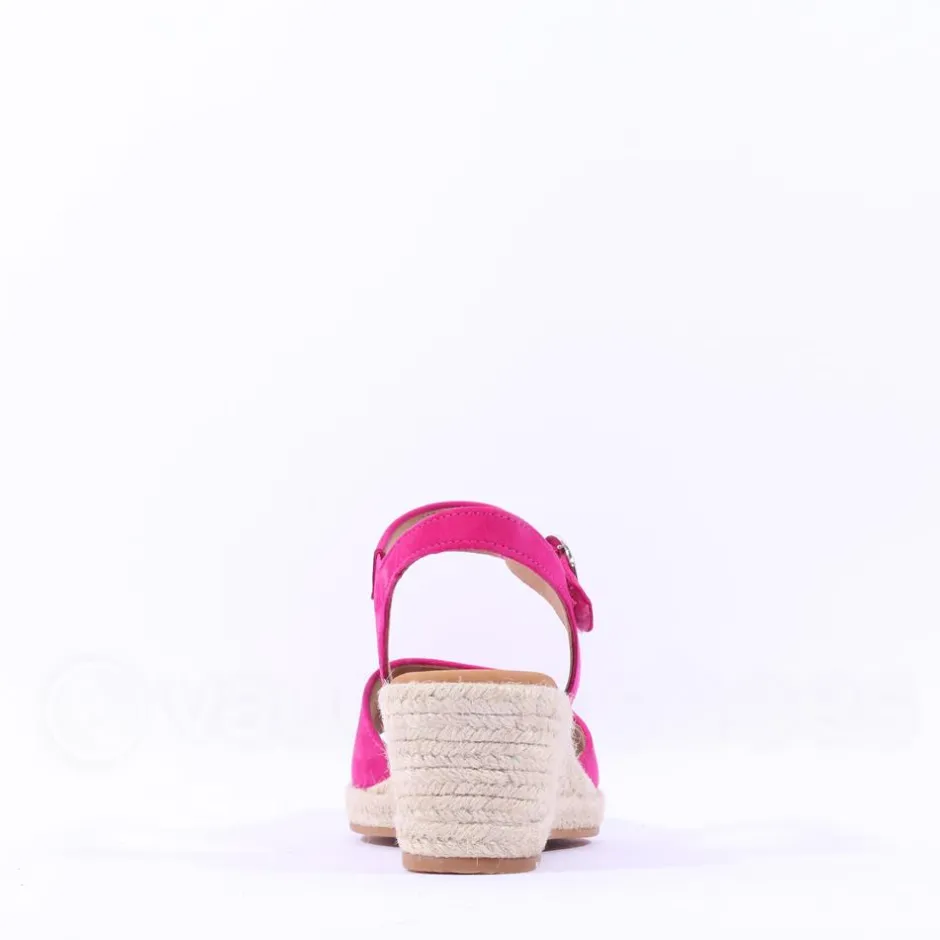 Women Gabor Monica Espadrille Wedge Sandal - Pink Suede