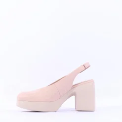 Women Wonders Naima Platform Bold High Heel - Nude Leather