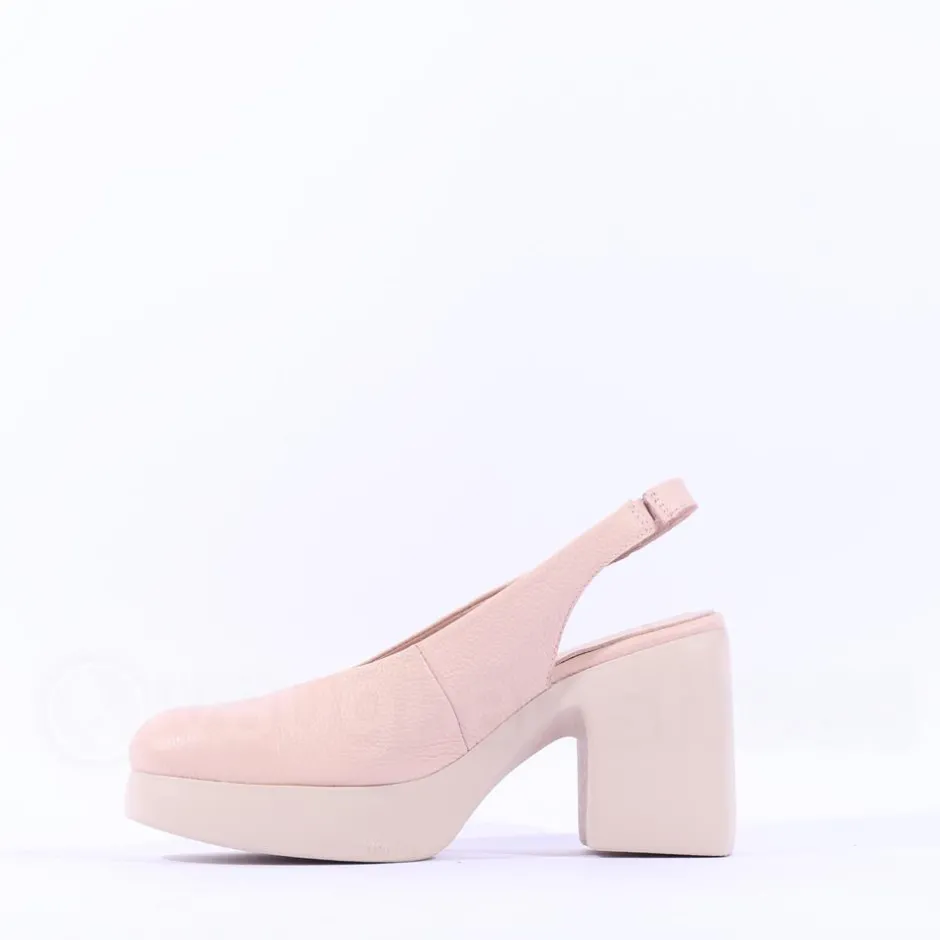 Women Wonders Naima Platform Bold High Heel - Nude Leather