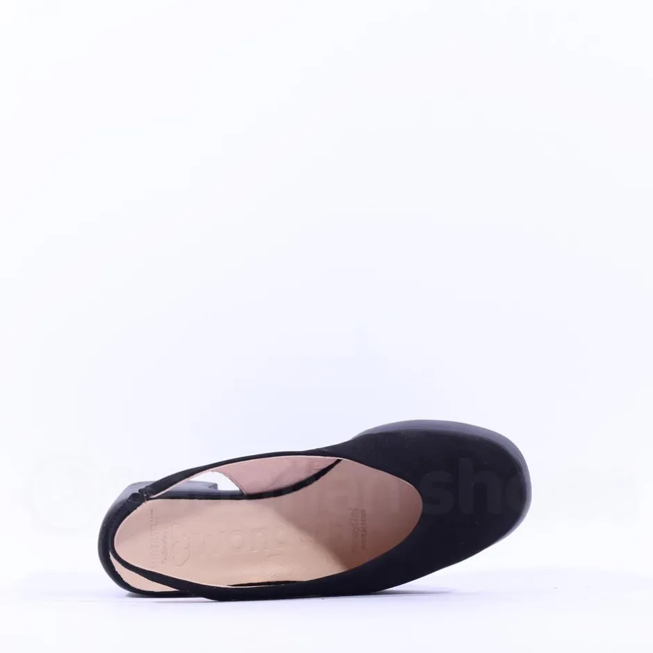 Women Wonders Naima Platform Bold High Heel - Black Nubuck