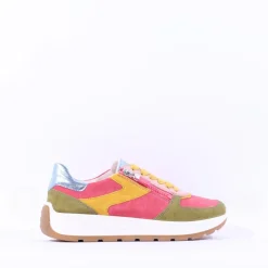 Women Ara New York Side Zip Laced Trainer - Multicolour